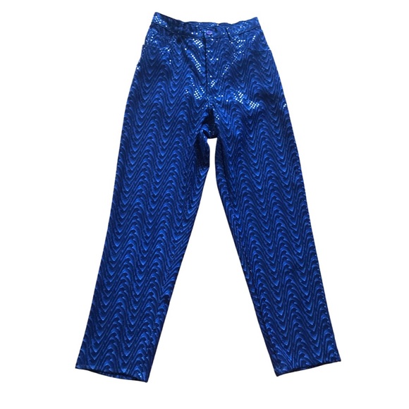 Y2k Blue sequin pants -SZ 6 - Picture 2 of 3